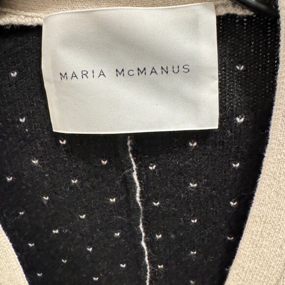 NEW MARIA MCMANUS REVERSIBLE CARDIGAN in Crema and Black Dot XS - Picture 15 of 16